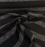 Sunbrella Caper Onyx Solution-Dyed Acrylic Fabric - Black Stripe, 54" Width, 7.35" Vertical Repeat (By The Yard)