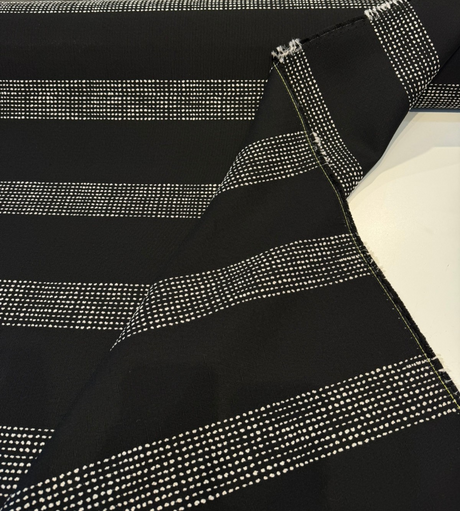 Sunbrella Caper Onyx Solution-Dyed Acrylic Fabric - Black Stripe, 54" Width, 7.35" Vertical Repeat (By The Yard)