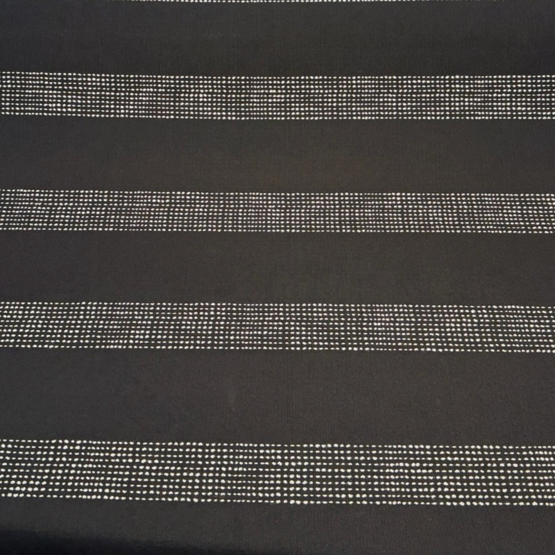Sunbrella Caper Onyx Solution-Dyed Acrylic Fabric - Black Stripe, 54" Width, 7.35" Vertical Repeat (By The Yard)