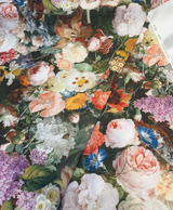 Velvet Lea Multi Garden Floral Polyester Velvet Fabric - Multi Garden Floral, 54" Width (1 Yard)