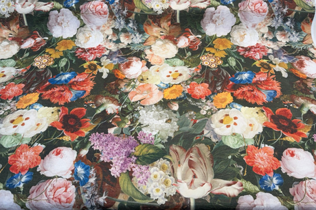 Velvet Lea Multi Garden Floral Polyester Velvet Fabric - Multi Garden Floral, 54" Width (1 Yard)