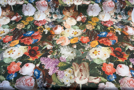Velvet Lea Multi Garden Floral Polyester Velvet Fabric - Multi Garden Floral, 54" Width (1 Yard)