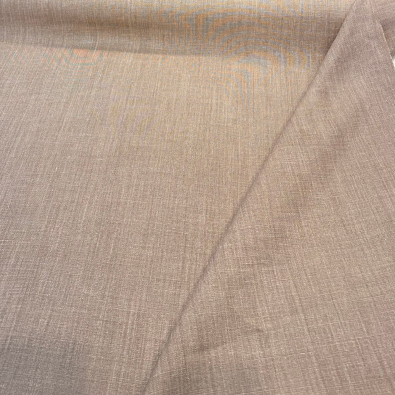 Nelen & Delbeke Belgian Linen Lino Clay Fabric - Clay Brown Woven Texture, 59" Width (1 Yard)