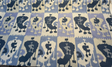 Wrangler Denim Blue Jacquard Fabric - Denim Blue Geometric Ikat Pattern, 56" Width (1 Yard)