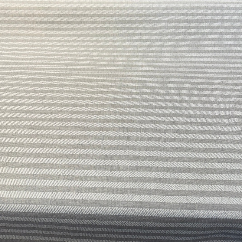 Sunbrella Ely Ticking Silver Stripe Solution Dyed Acrylic Fabric - Silver Gray Ticking Stripe, 54" Width (By The Yard)