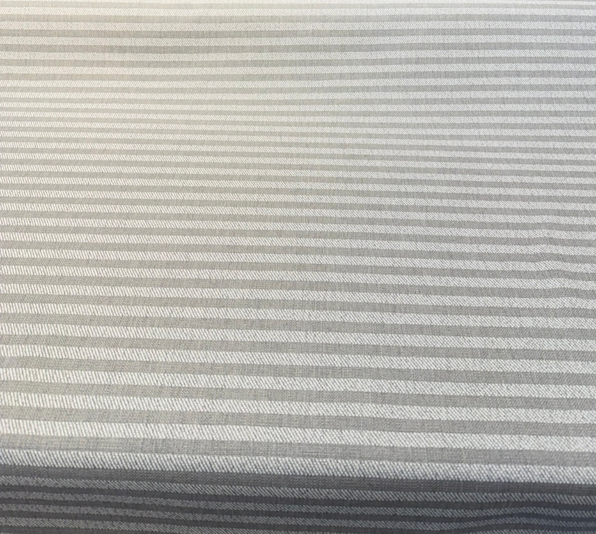Sunbrella Ely Ticking Silver Stripe Solution Dyed Acrylic Fabric - Silver Gray Ticking Stripe, 54" Width (By The Yard)