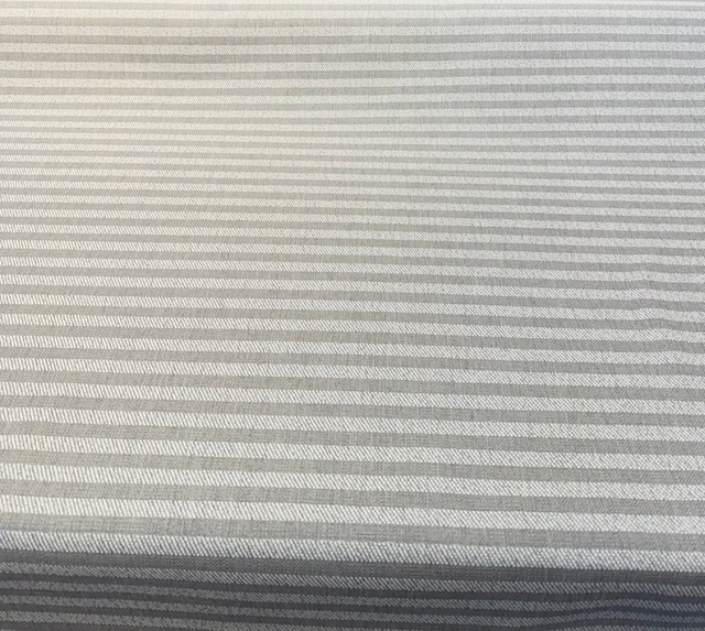Sunbrella Ely Ticking Silver Stripe Solution Dyed Acrylic Fabric - Silver Gray Ticking Stripe, 54" Width (By The Yard)