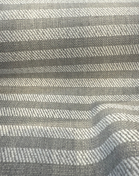Sunbrella Ely Ticking Silver Stripe Solution Dyed Acrylic Fabric - Silver Gray Ticking Stripe, 54" Width (By The Yard)