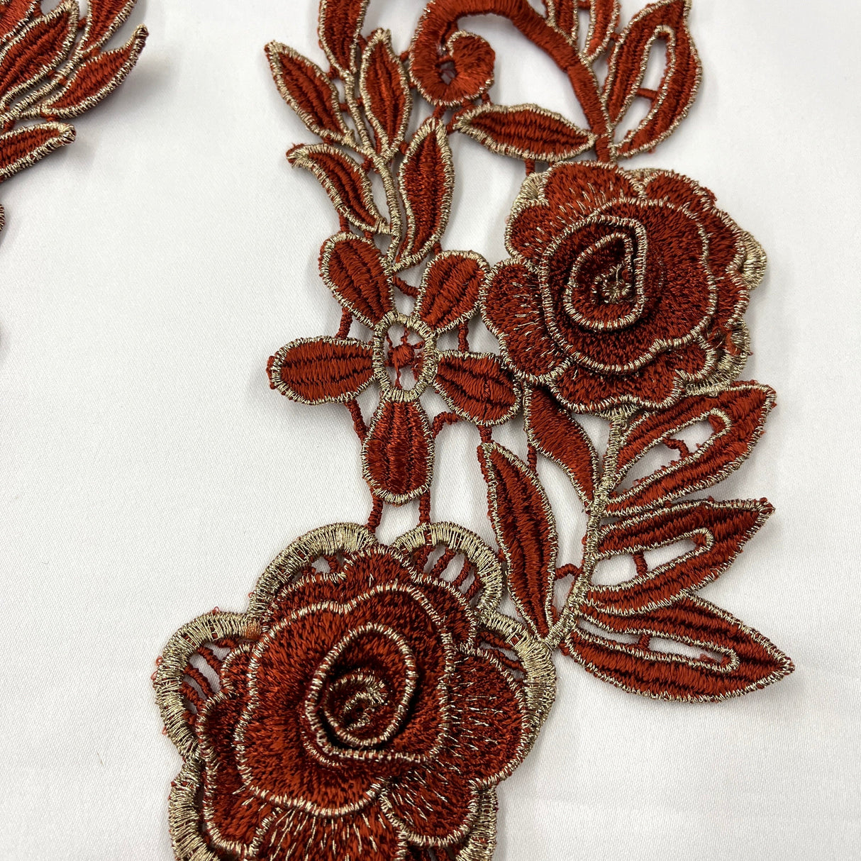 3D Floral Lace Applique Embroidered Net Mesh