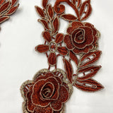 3D Floral Lace Applique Embroidered Net Mesh