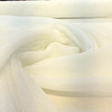 Linen Sheer Plain Off White Polyester Fabric - Linen Sheer Plain, 118" Width (By The Yard)