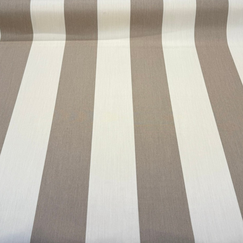 Sunbrella Regency Sand Stripe Solution Dyed Acrylic Fabric - Cream Beige Large Scale Stripe, 54" Width, 9" Vertical Repeat (1 Yard)