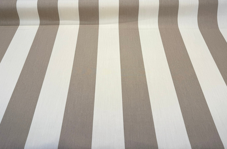 Sunbrella Regency Sand Stripe Solution Dyed Acrylic Fabric - Cream Beige Large Scale Stripe, 54" Width, 9" Vertical Repeat (1 Yard)