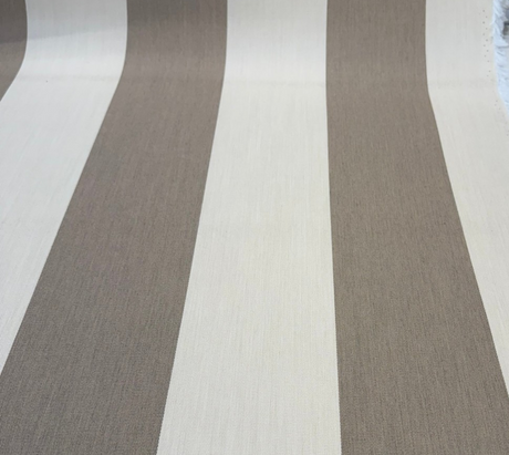 Sunbrella Regency Sand Stripe Solution Dyed Acrylic Fabric - Cream Beige Large Scale Stripe, 54" Width, 9" Vertical Repeat (1 Yard)