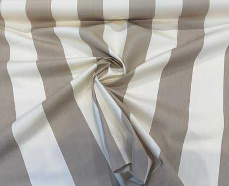Sunbrella Regency Sand Stripe Solution Dyed Acrylic Fabric - Cream Beige Large Scale Stripe, 54" Width, 9" Vertical Repeat (1 Yard)