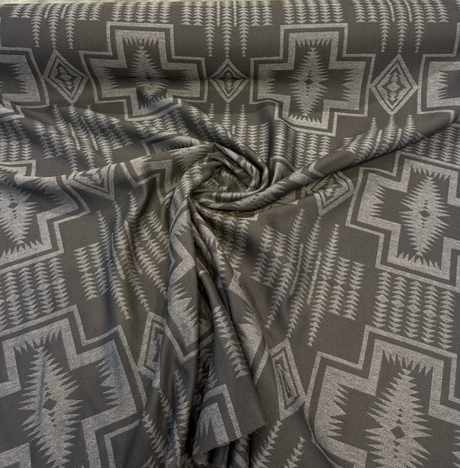 Harding Char Black Solution Dyed Acrylic Fabric - Southwest Pattern, 54" Width (1 Yard)