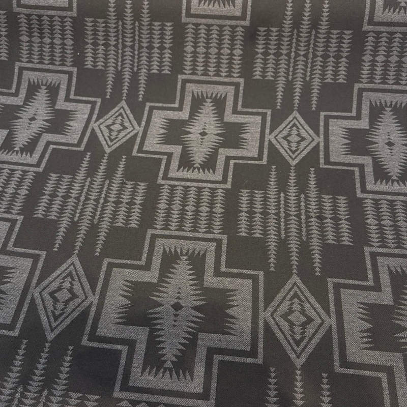 Harding Char Black Solution Dyed Acrylic Fabric - Southwest Pattern, 54" Width (1 Yard)