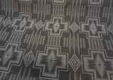 Harding Char Black Solution Dyed Acrylic Fabric - Southwest Pattern, 54" Width (1 Yard)