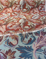Gretel Salsa Floral Fern Tapestry Regal Classic Polyester Cotton Fabric - Red Swirling Fern Pattern, 14" Repeat, 13.5" Across The Roll (By The Yard)