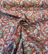 Gretel Salsa Floral Fern Tapestry Regal Classic Polyester Cotton Fabric - Red Swirling Fern Pattern, 14" Repeat, 13.5" Across The Roll (By The Yard)
