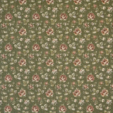 Gayle Moss Green Scattered Rose Tapestry Chenille Fabric - Moss Green, Scattered Rose, 6.5" Horizontal Repeat, 7.0" Vertical Repeat (1 Yard)