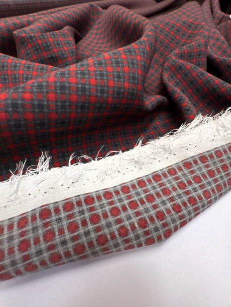 Viscose Staple Fabric Red Gray