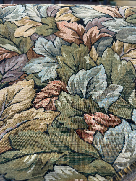 Seattle Harvest Leaves Chenille Upholstery Fabric - Allover Leaves, Green Gold Taupe Rust, 18.25" Vertical Repeat x 14.25" Horizontal Repeat (1 Yard)