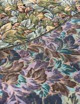 Seattle Harvest Leaves Chenille Upholstery Fabric - Allover Leaves, Green Gold Taupe Rust, 18.25" Vertical Repeat x 14.25" Horizontal Repeat (1 Yard)