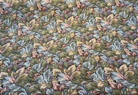Seattle Harvest Leaves Chenille Upholstery Fabric - Allover Leaves, Green Gold Taupe Rust, 18.25" Vertical Repeat x 14.25" Horizontal Repeat (1 Yard)