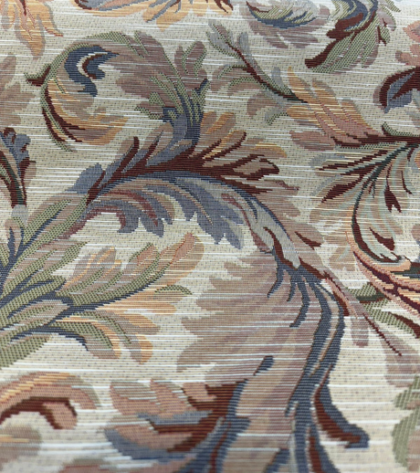 Gretel Ivory Floral Fern Tapestry - Polyester Cotton Fabric, Ivory Floral Fern Pattern, 14" Vertical Repeat, 13.5" Horizontal Repeat (1 Yard)