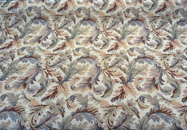 Gretel Ivory Floral Fern Tapestry - Polyester Cotton Fabric, Ivory Floral Fern Pattern, 14" Vertical Repeat, 13.5" Horizontal Repeat (1 Yard)