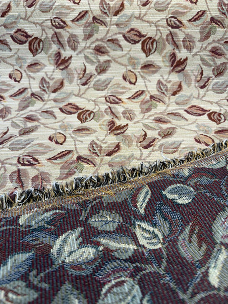 Gabrielle Ivory Leaves Branches Tapestry Upholstery Fabric - Ivory Leaves And Branches, Woven Tapestry, 54" Width (1 Yard)