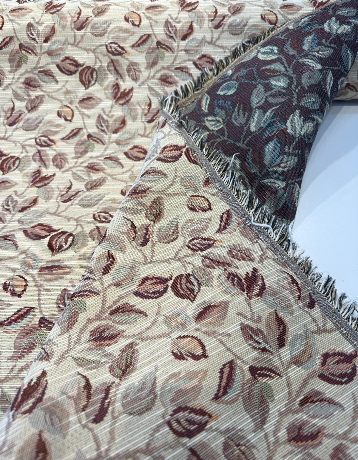 Gabrielle Ivory Leaves Branches Tapestry Upholstery Fabric - Ivory Leaves And Branches, Woven Tapestry, 54" Width (1 Yard)