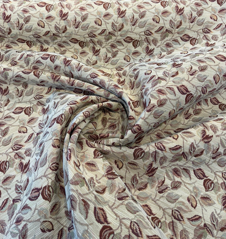 Gabrielle Ivory Leaves Branches Tapestry Upholstery Fabric - Ivory Leaves And Branches, Woven Tapestry, 54" Width (1 Yard)