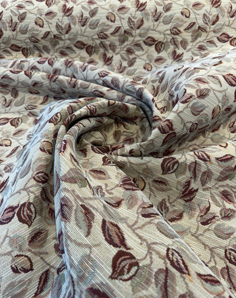 Gabrielle Ivory Leaves Branches Tapestry Upholstery Fabric - Ivory Leaves And Branches, Woven Tapestry, 54" Width (1 Yard)