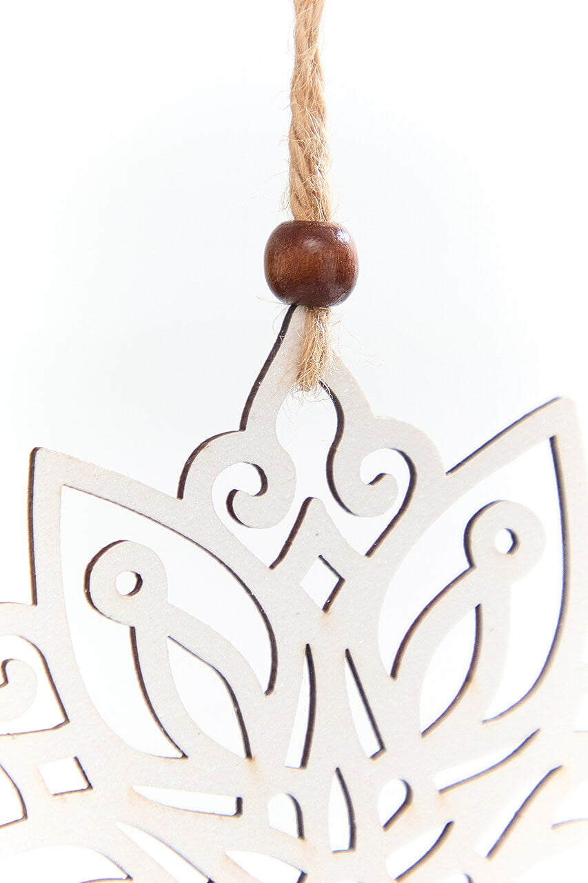 5" Wooden Cutout Snowflake Ornament