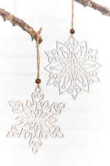 5" Wooden Cutout Snowflake Ornament
