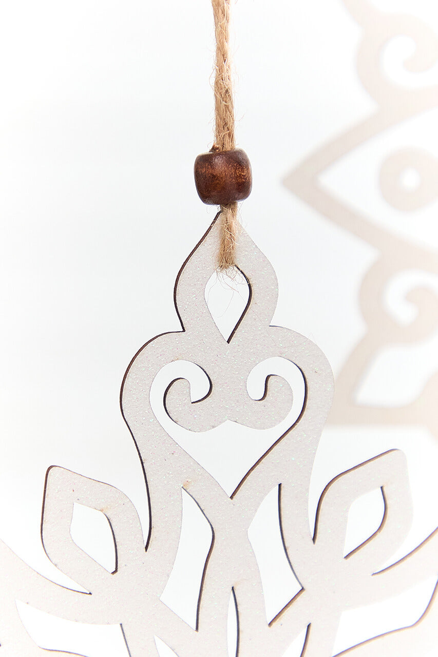 9" Wooden Cutout Snowflake Ornament