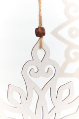 9" Wooden Cutout Snowflake Ornament