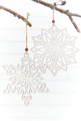 9" Wooden Cutout Snowflake Ornament