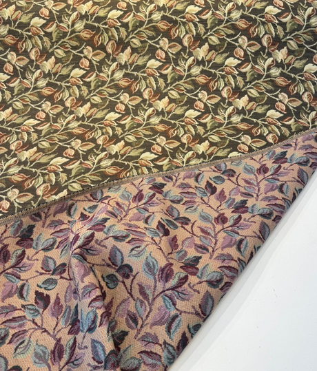 Gabrielle Teak Noir Leaves Branches Tapestry Regal Upholstery Fabric - Teak Noir Leaves And Branches, 7" Vertical Repeat, 9.75" Horizontal Repeat (1 Yard)