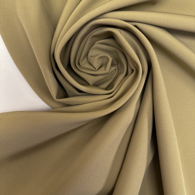 Beige Polyester Elastane Crepe