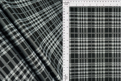 Plaid Jacquard Double Knit Stretch Fabric