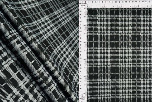 Plaid Jacquard Double Knit Stretch Fabric