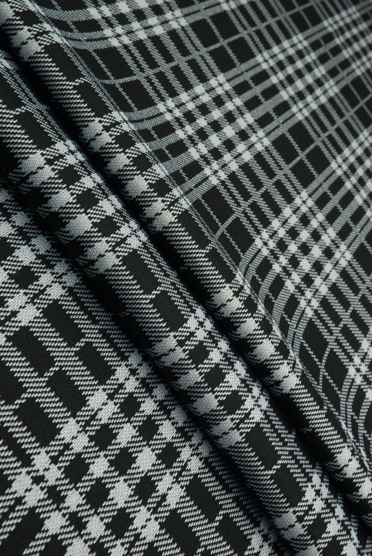 Plaid Jacquard Double Knit Stretch Fabric