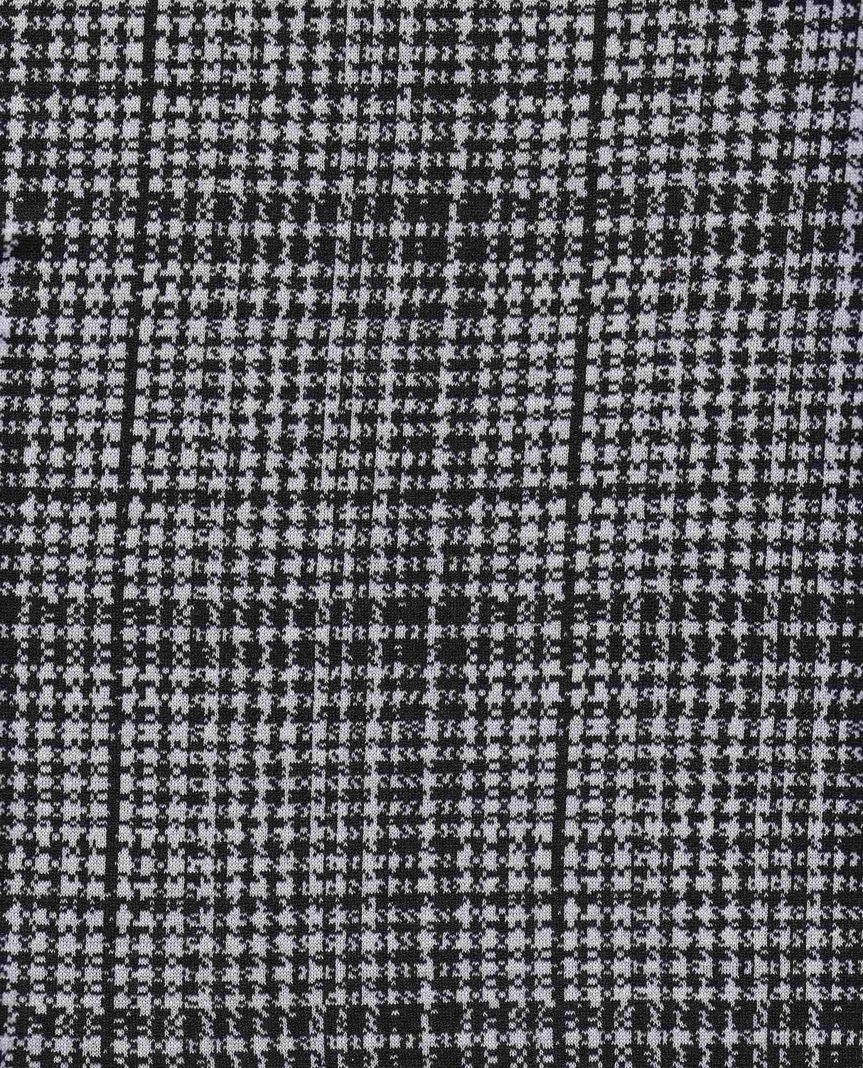 1 Yard Black & White Double Knit Jacquard Plaid Fabric 240 GSM, 57/59? Wide Polyester Spandex Blend