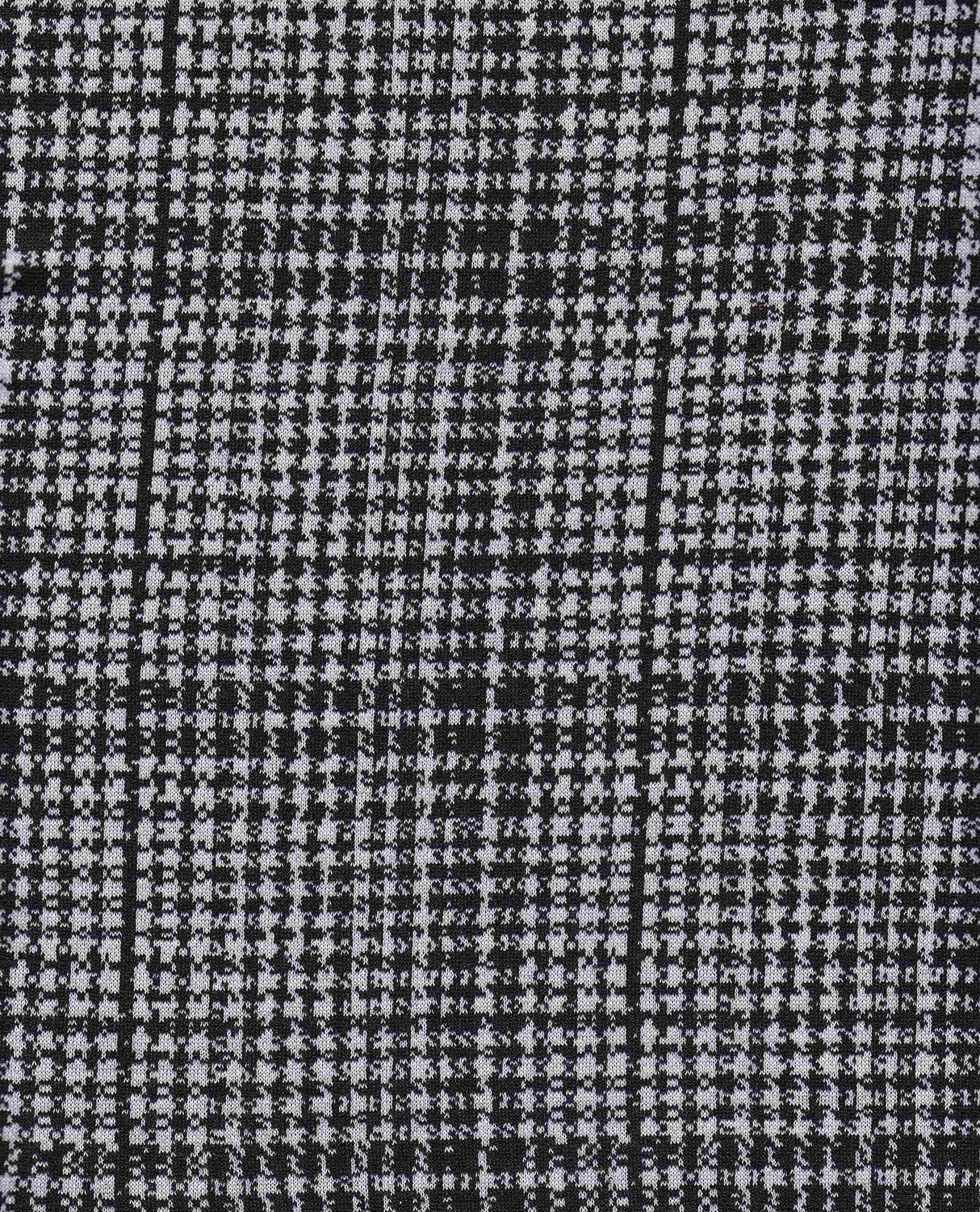 Plaid Jacquard Stretch Knit Fabric Black/White