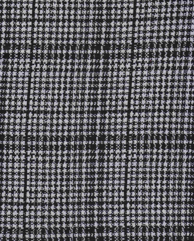 Plaid Jacquard Stretch Knit Fabric Black/White