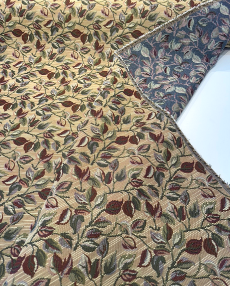 Gabrielle Olive Leaves Branches Tapestry Polyester Cotton Fabric - Olive Leaves Branches, Woven Tapestry, 7" Vertical Repeat, 9.75" Horizontal Repeat (By The Yard)