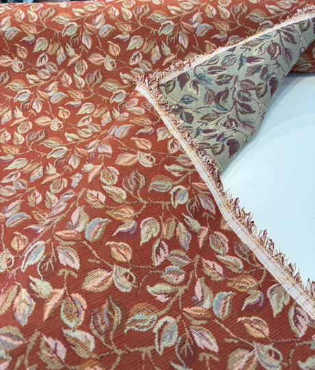 Gabrielle Salsa Red Leaves Branches Tapestry Regal Upholstery Fabric - Salsa Red Leaves And Branches, Woven Tapestry, 54" Width (1 Yard)
